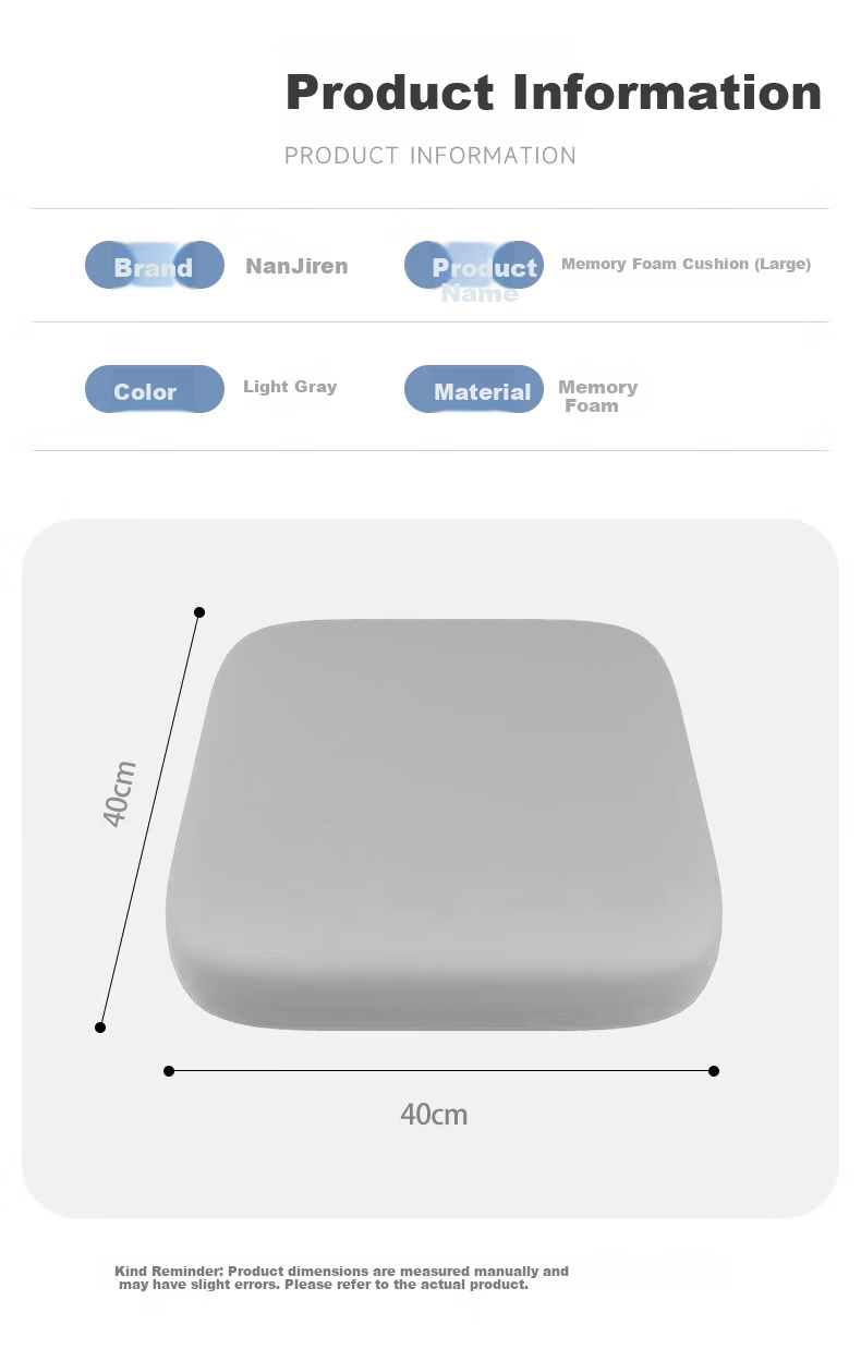 Nanjiren Office Seat Cushion Long Sitting Pressure Relief Chair Pad Classroom Anti-Pain Winter Car Memory Foam Soft Cushion 7