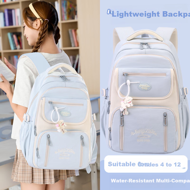 Anyshine Elementary School Girls Large Capacity Lightweight Backpack for Grades 4-6, High-Value Anti-Burden School Bag for Middle and High School Students