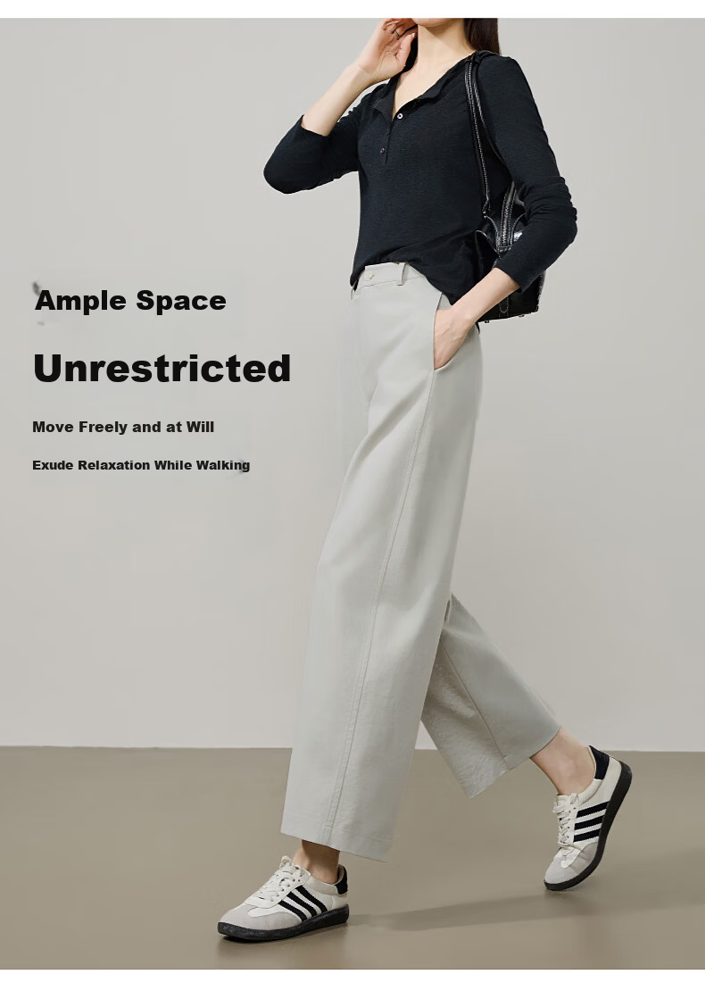 ESE-Y High Waist Cocoon Pants Women 2026 Spring New Slimming Straight Leg Cropped Harem Casual Pants Navy Blue Size 30 10