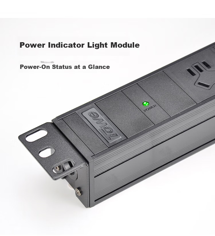 TOWE PDU Cabinet Power Strip 8-Port 10A Server Room Extension Cord 2m EN10/G800 6