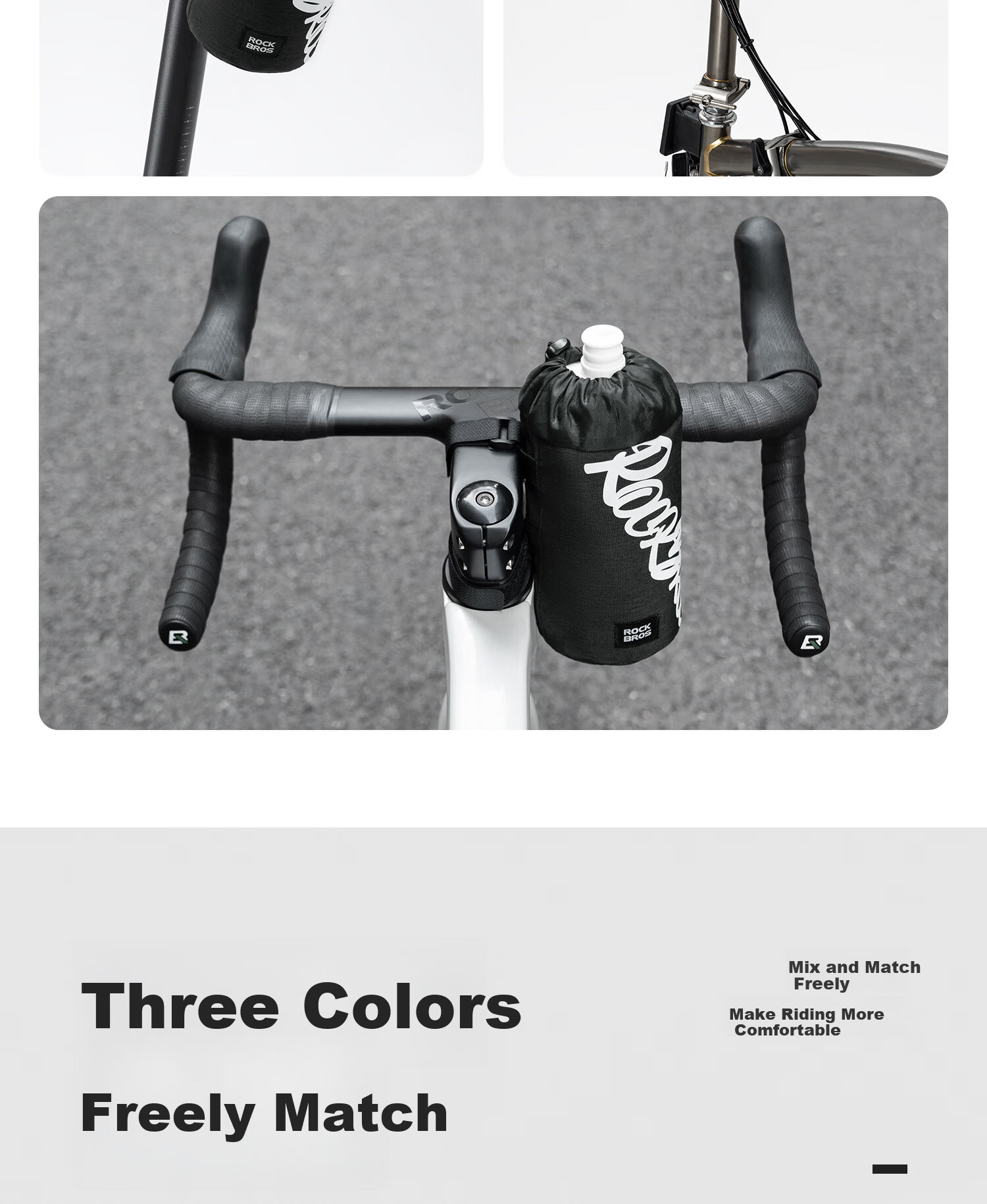 ROCKBROS Bicycle Bottle Bag Road Folding Bike Handlebar Bag Tail Bag Front Top Tube Bag Brick Red 8
