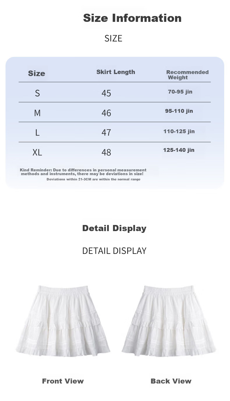 LangSha Ballet Skirt for Women, Summer High-Waisted Slimming Pure Cotton A-Line Skirt with Ruffle Trim, Fresh And Sweet Style Puffy Midi Skirt 11