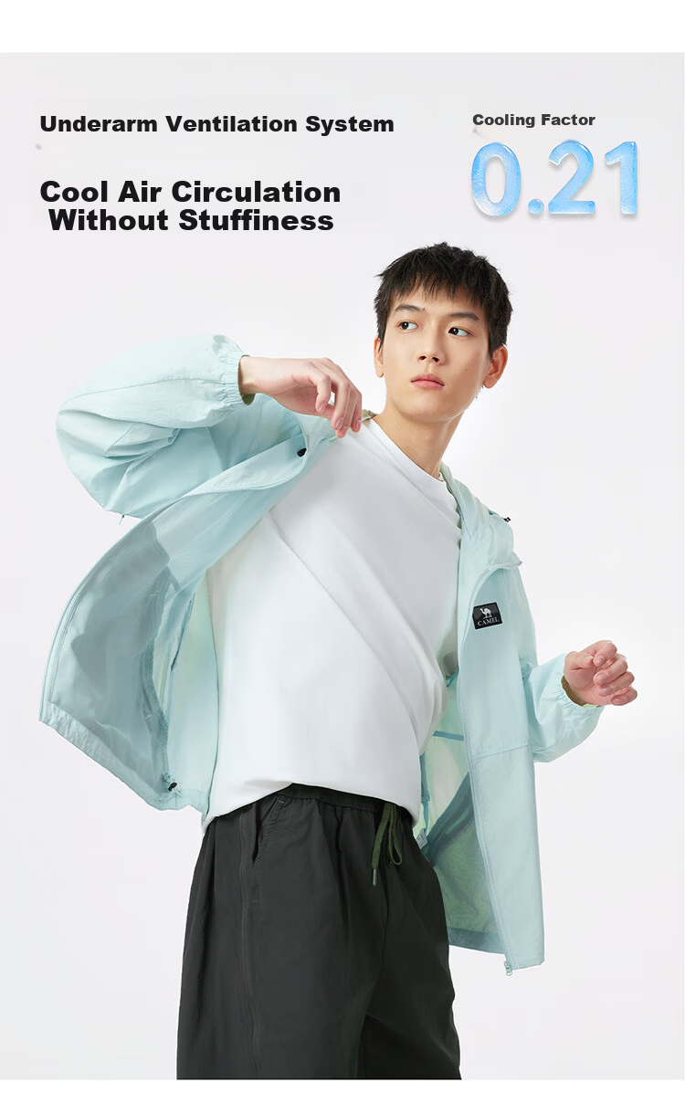 CAMEL Outdoor Original Yarn Sun Protection Jacket 2026 Spring Summer New Unisex Cooling Breathable Sun Protection Sports Jacket 1007 11