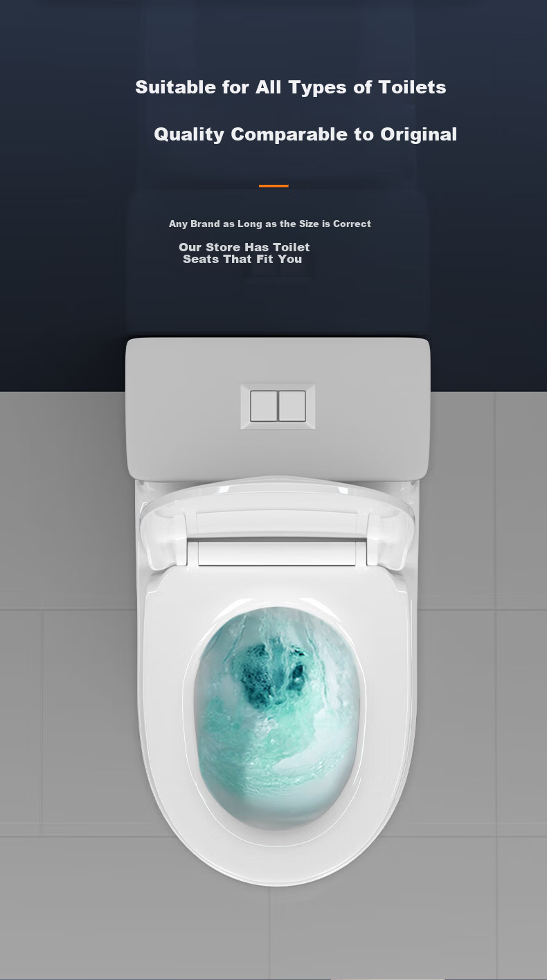 Muvi Universal U-Shaped Enlarged Toilet Seat Cover Thickened Slow-Closing Toilet Lid Cushion for Old-Style Toilets 8