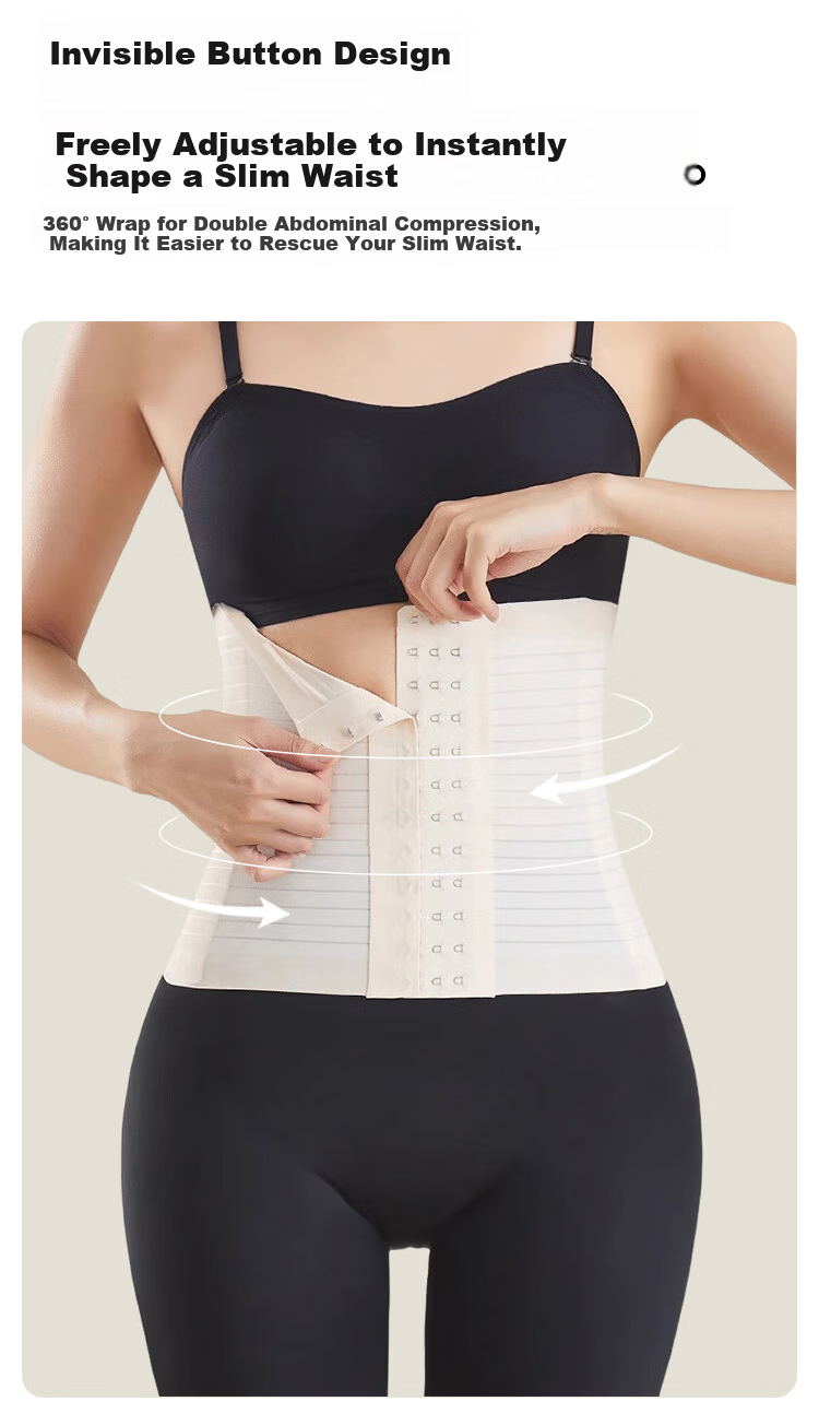 FitonTon Waist Trainer for Women, Shaping Waist Belt, High Elasticity Postpartum Body Shaper, Adjustable Button-Up Tummy Control Belt 4