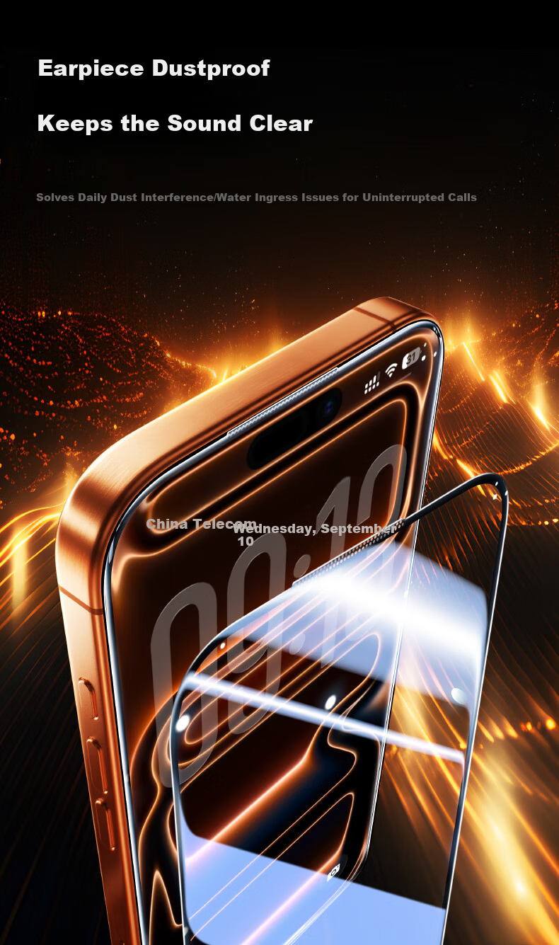 Pisen Tempered Glass Screen Protector for iPhone 17 Pro, HD Anti-Fingerprint, Dust-Free, Full Coverage, Shockproof, 2-Pack 11
