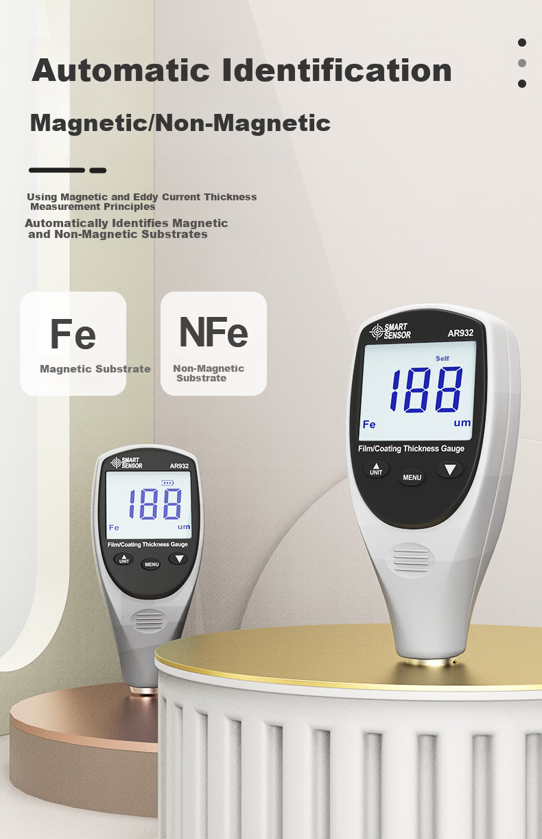 CEM AR932 Coating Thickness Gauge Paint Thickness Gauge Galvanized Layer Paint Surface Tester Automotive Paint Film Meter 5