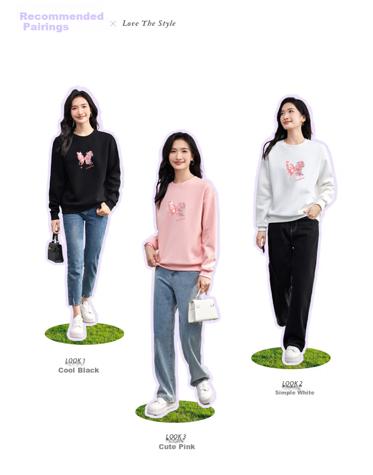 Jeanswest Women's Spring Summer Casual Crewneck Comfortable Pullover Hoodie Loose Slim Drop Shoulder Sleeve Top Black M 1