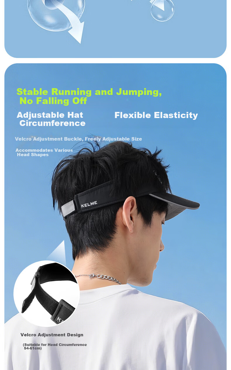 KELME 2-Piece Set Sunshade Cap with Face Cover Men’s Summer UV Protection Outdoor Sports Running Hat 6