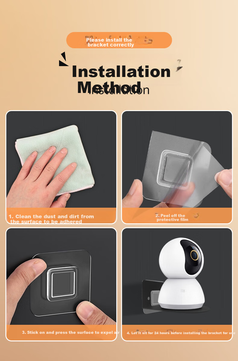 Trendsetter Wall Mount Bracket for Xiaomi Camera Stand C700/C500/C300/720p/2K Version/PTZ 3/Xiaobai PTZ Surveillance Camera No-Drill Installation 2