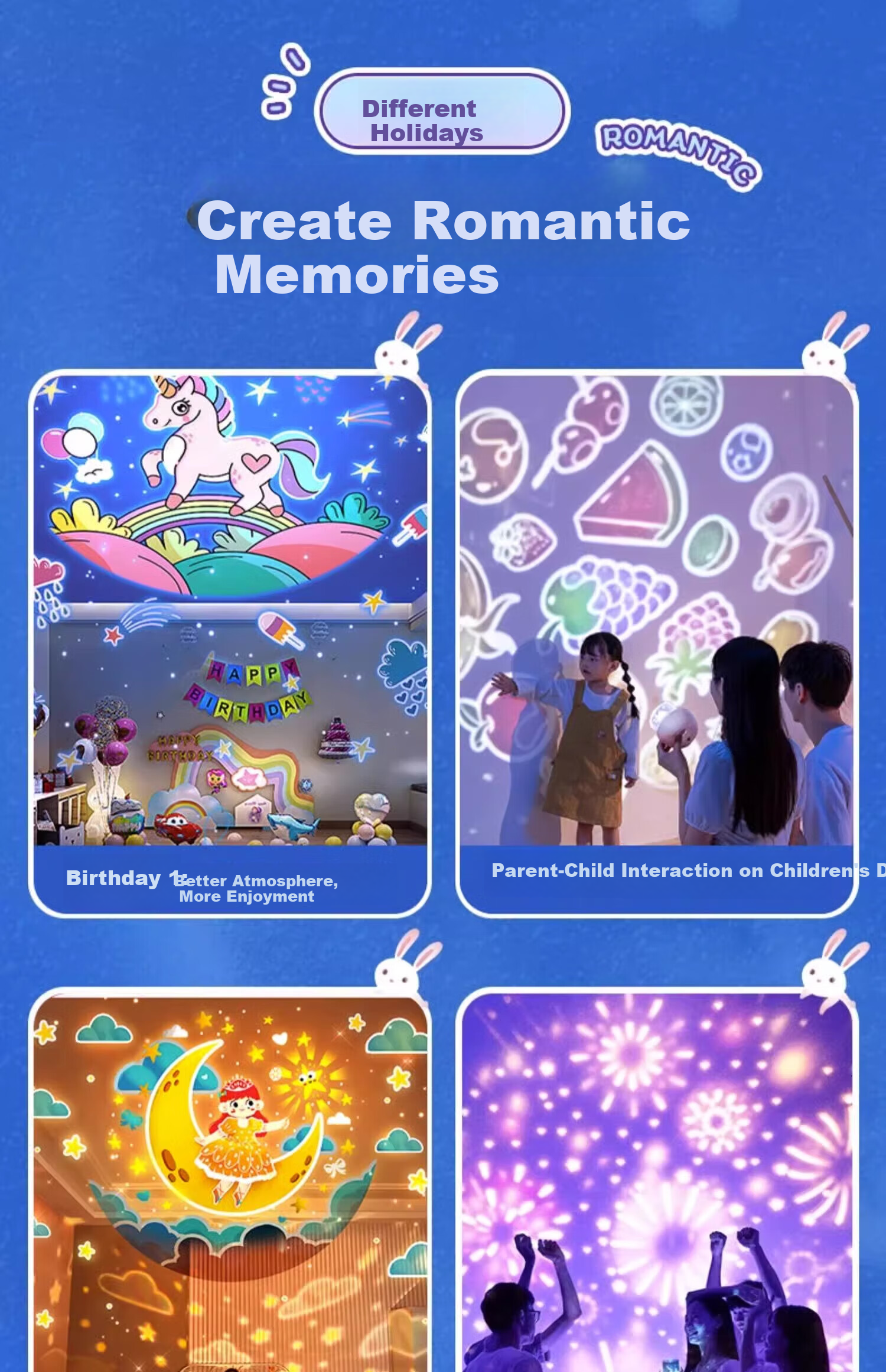 ONEFIRE Girls' Birthday Gift, Children's Toy, for Ages 3-6, Girls' Baby Toy, for Ages 6-10, Projector Storyteller 16