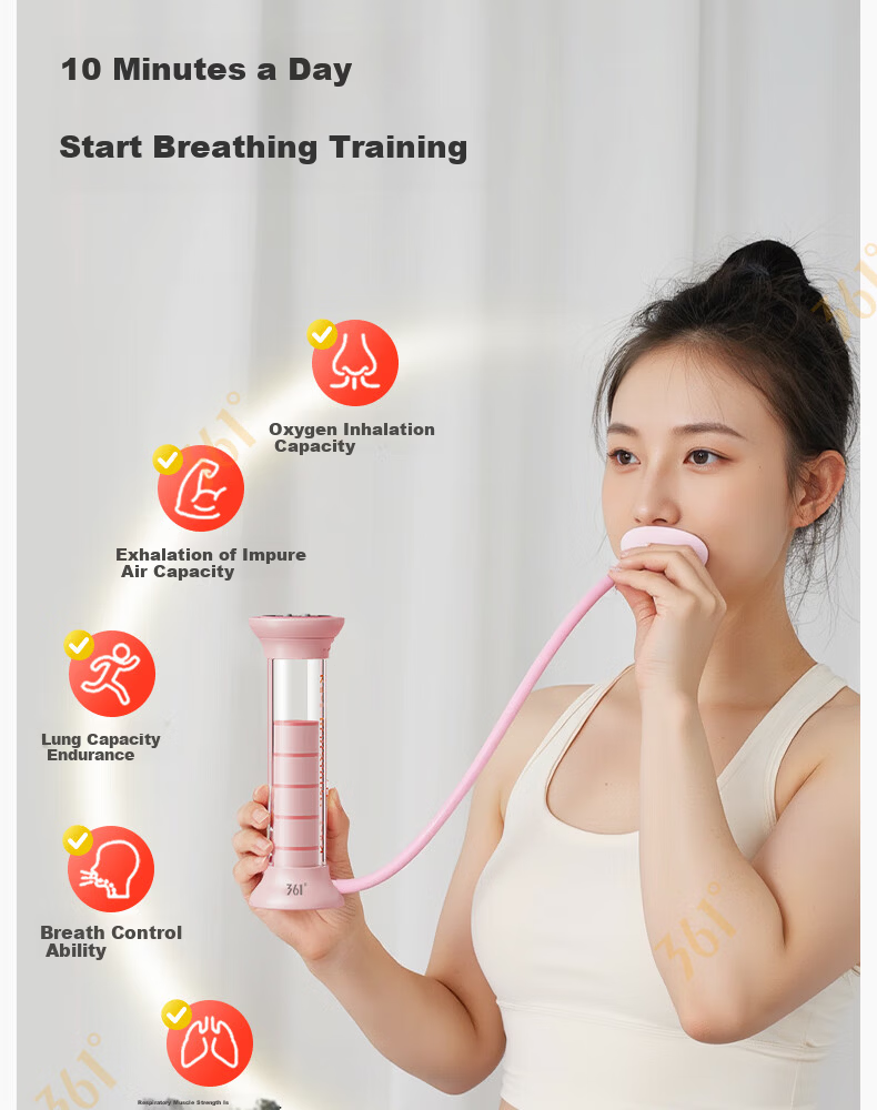 361° Weighted Breathing Dumbbell Diaphragmatic Breathing Trainer for Men and Women Fitness Lung Capacity Respiratory Resistance Training 4