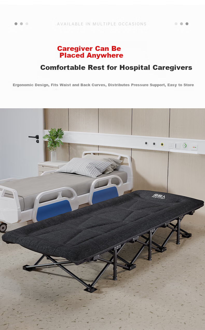 Nanjiren Folding Single Nap Bed Military Cot Care Bed Mattress Integrated 14-Leg Bed 10