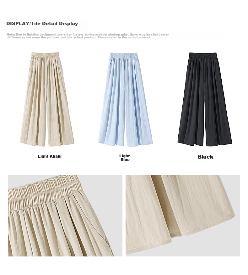 TonLion Cooling Yamamoto Wide-Leg Skirt Pants for Women, Summer New High-Waist Slimming Concealing Draping Thin Breathable Casual Long Trousers 4