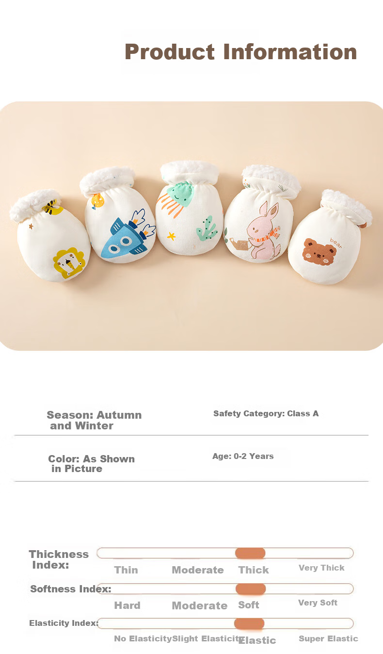 JOYNCLEON Baby Gloves Newborn Anti-Scratch Face Protection Autumn Winter Thickened Fleece Teething Gloves Jyf201007 9