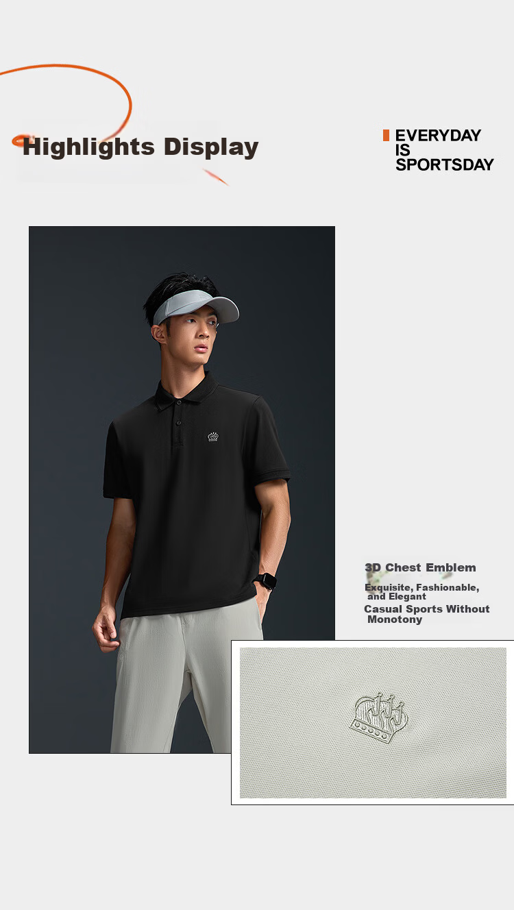 HLA Hailan Home Men's Short Sleeve Polo 26 Summer Sports Cooling Moisture-Wicking Shirt 4