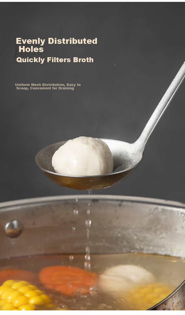 Maxcook Hot Pot Ladle Set, 304 Stainless Steel Soup Ladle And Strainer, Yinding Series, MCYD-02 5