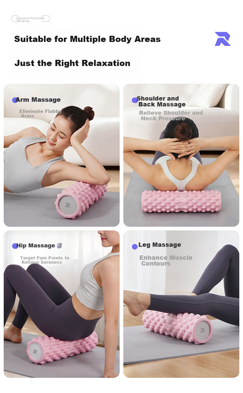 Langwei Foam Roller Muscle Relaxation Spiky Massage Stick Home Yoga Fitness Equipment Roller Massager 9