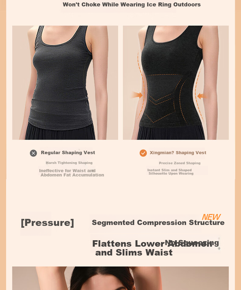 LUCKMEEY Wool Warmth Integrated Thermal Underwear for Women with Chest Pad, Fleece-Lined Thickened Heating Vest 9