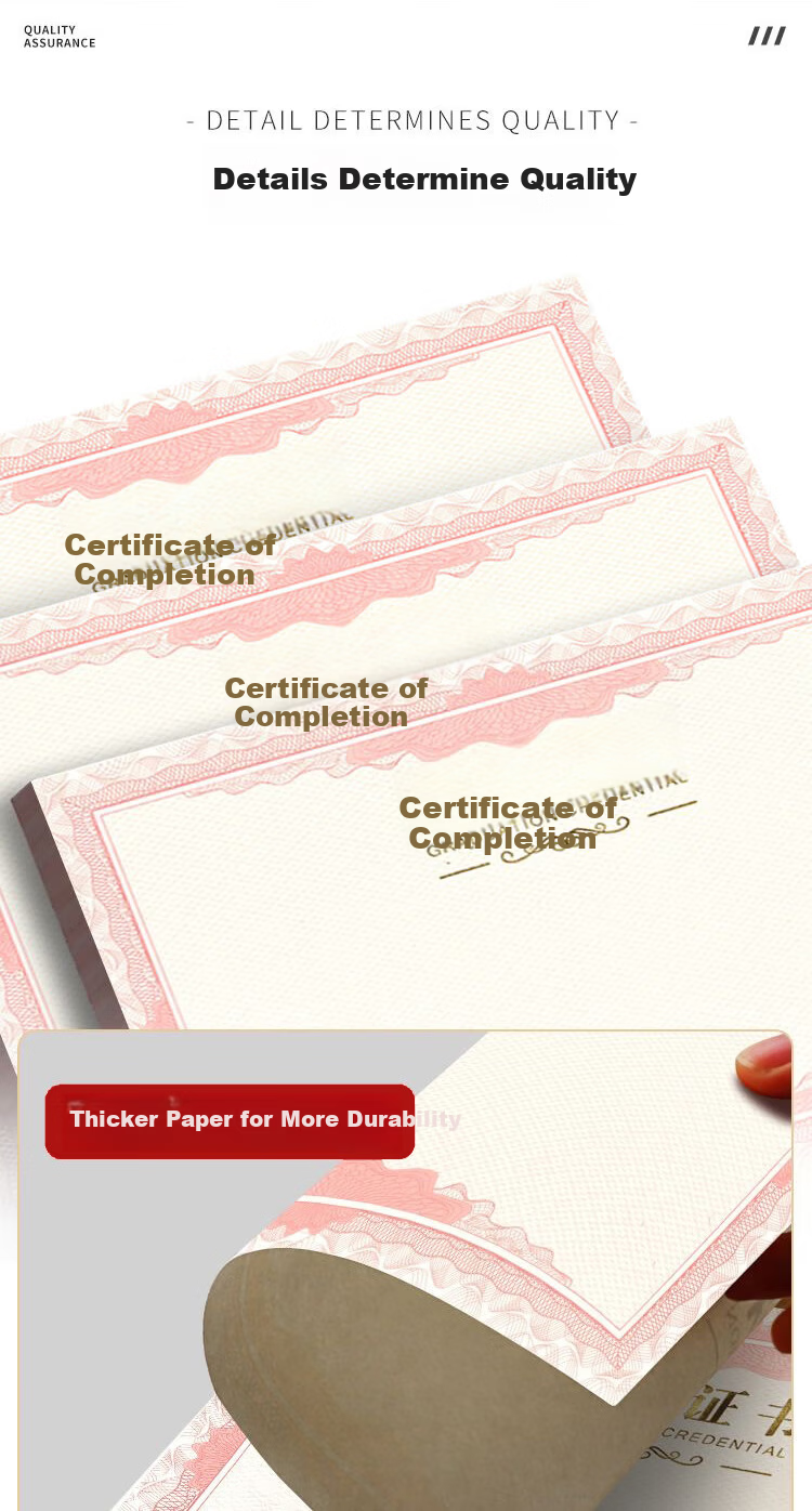 Elifo 12K Certificate Inner Pages A4 Training Certificate Printable Graduation Certificate Inner Sheets 12K Size 10 Sheets Pack 2