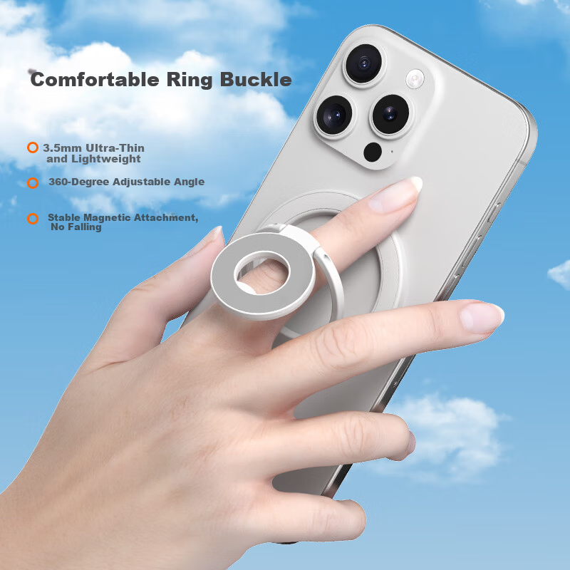 JOWOYE Magnetic Ring Holder Stand for iPhone Magsafe 360° Rotatable Portable Foldable Ultra-thin Magnetic Stand Compatible with iPhone 16 Pro Huawei Xiaomi Android