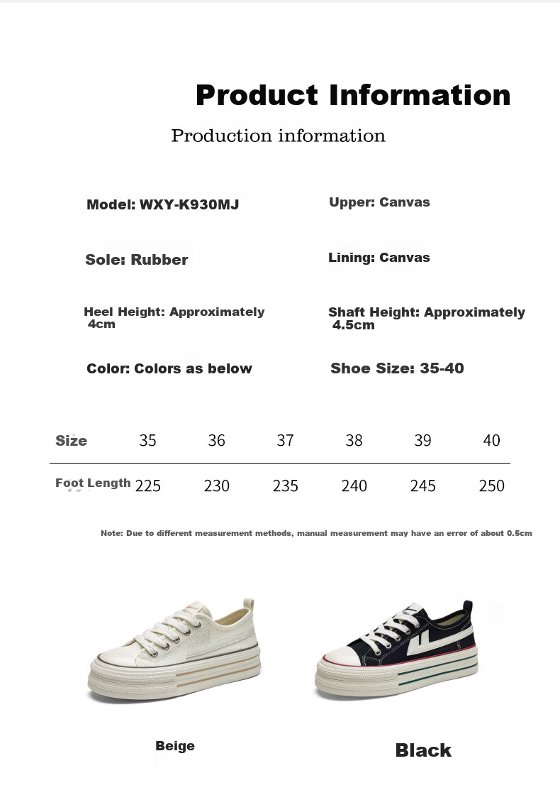 Warrior Official Women's Canvas Shoes, Breathable Versatile Casual Shoes for Summer 2026, Black, Size 39 4