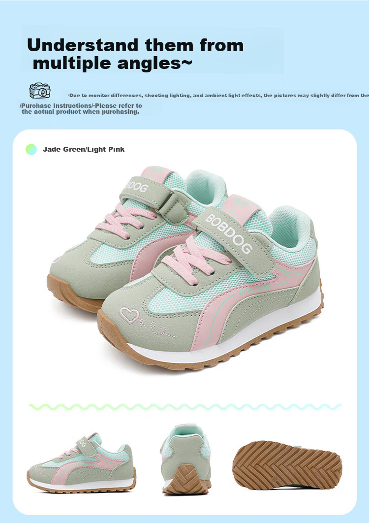 BOBDOG Kids Spring Girls Comfortable Running Shoes Casual Breathable Children's Sports Shoes 102561067 Warm Pink Size 31 5