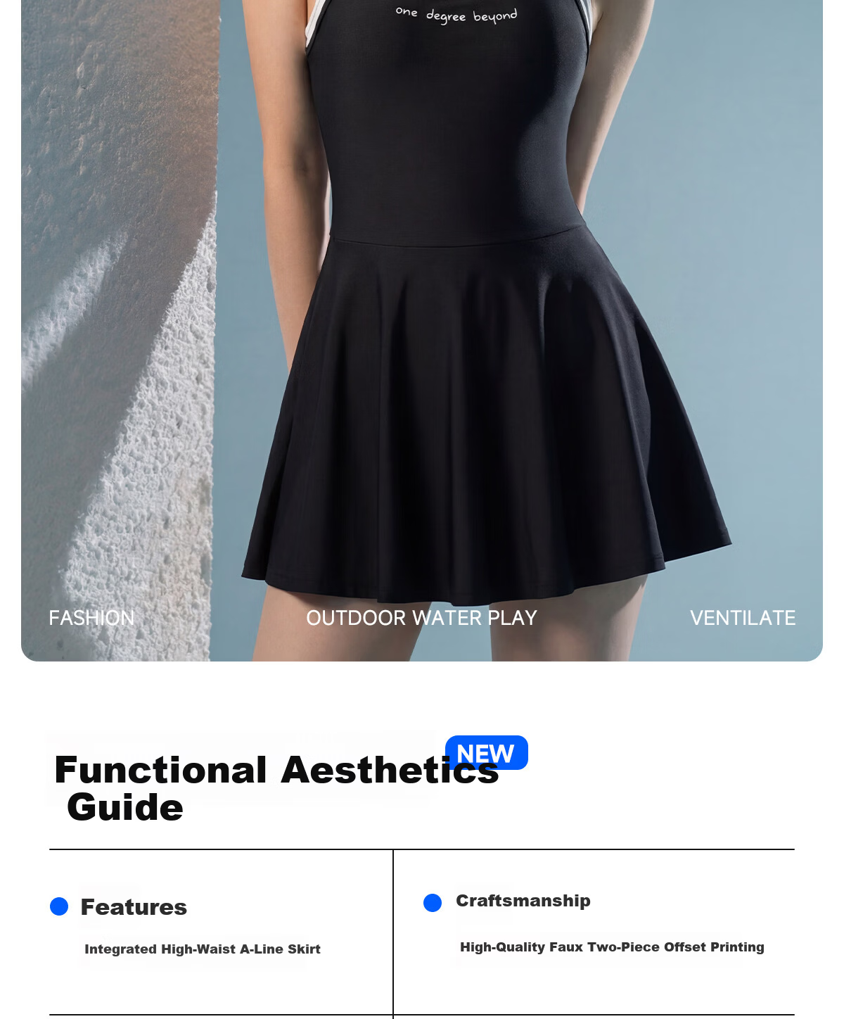 361° Women's One-Piece Skirted Swimsuit Slimming Black Dress 2026 New Luxury Vacation Hot Spring Swimwear 2