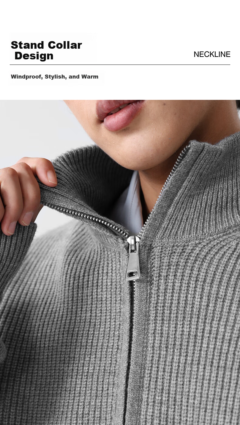 Baleno S&K Series Men's Knit Sweater Autumn Winter Thickened Simple Casual Warm Jacket Daily Versatile Loose Outerwear 5