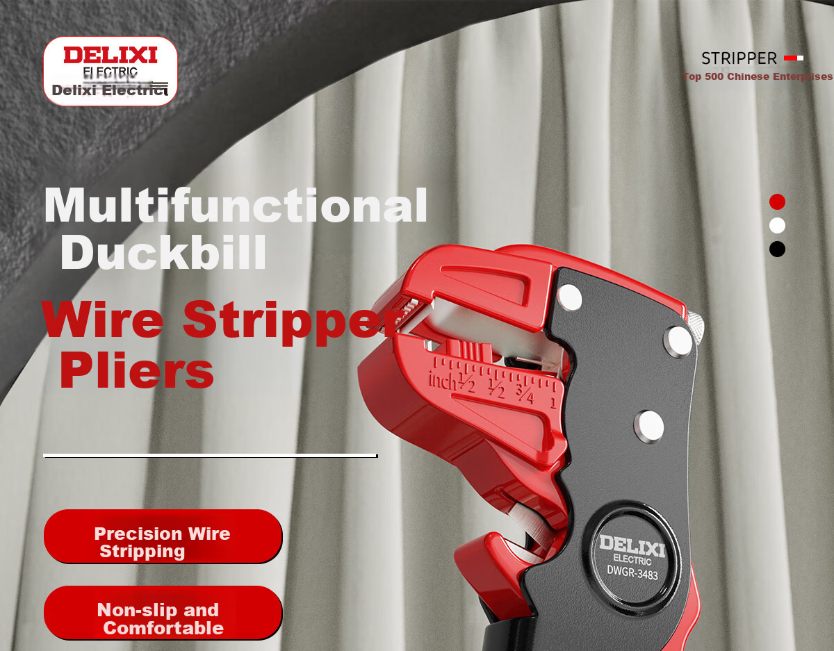 Delixi Duckbill Wire Stripper Multifunctional Automatic Wire Stripping Pliers Electrician Wire Cutting and Crimping Pliers 1