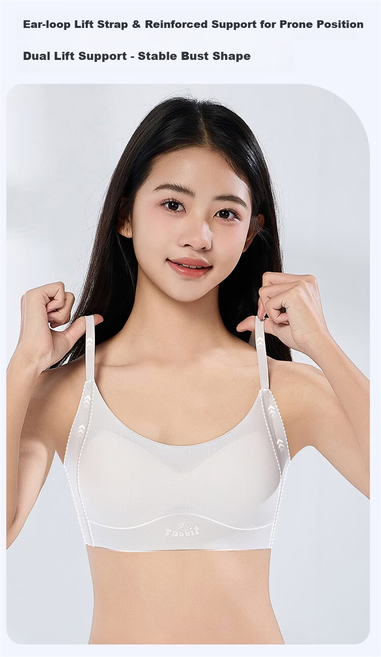 Herbal Original Color [10A Antibacterial] Girls' Seamless Back Beauty Sports Shockproof Bra for High School and Middle School Developing Girls 6
