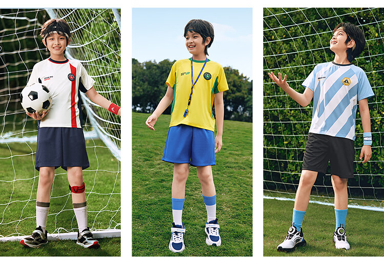 Balabala Kids Short Sleeve Set Boys Girls Baby 2-Piece Summer 2026 Football Jersey and Shorts Moisture-Wicking Quick-Dry 6