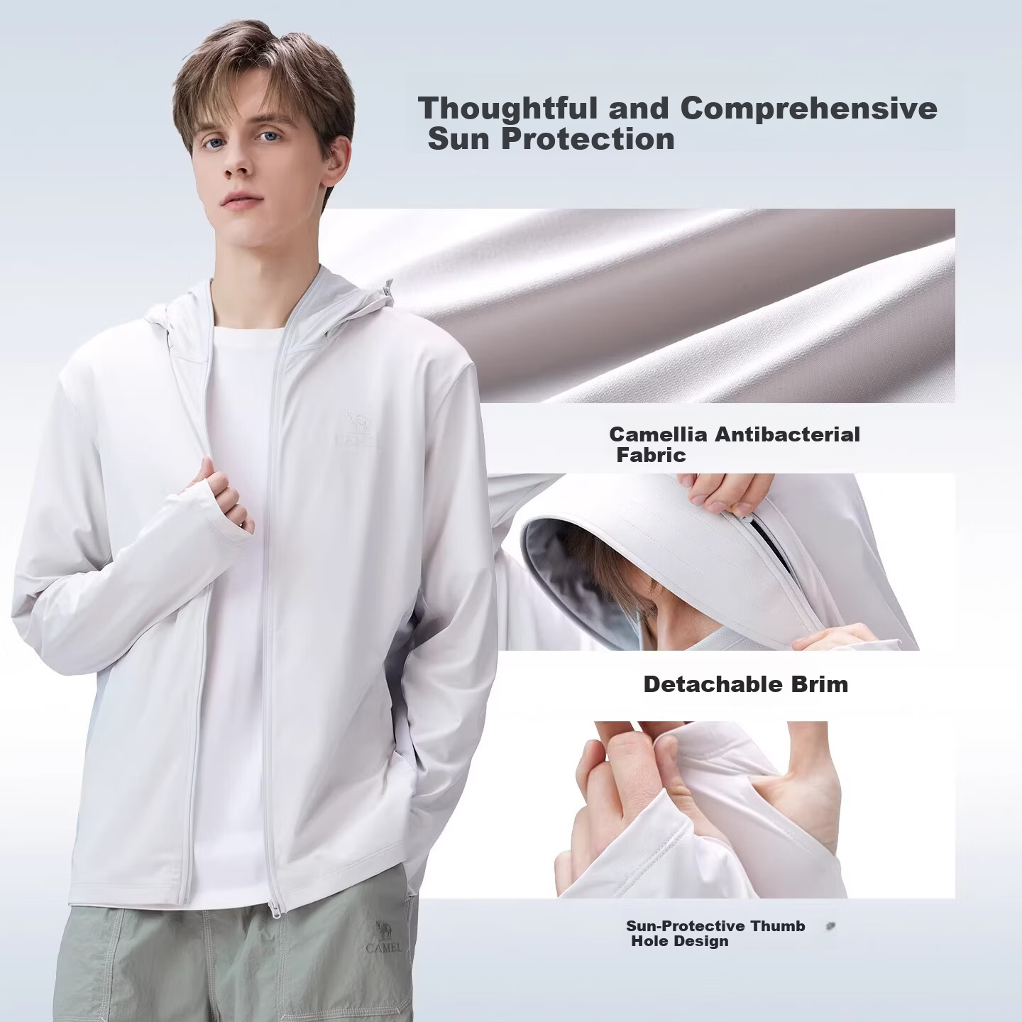 CAMEL Outdoor Cooling White Skin Sunscreen Jacket Unisex 2026 Spring Summer New Breathable UV Protection Coat R168