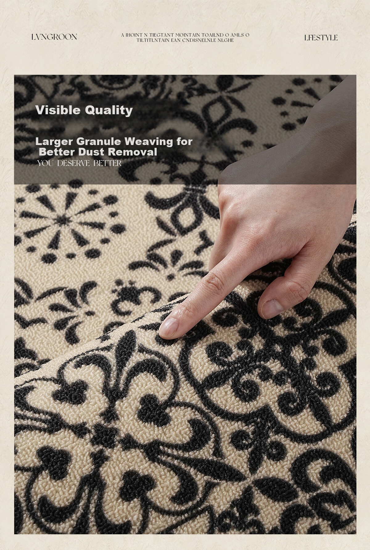 Huaxu American Style Entry Door Mat Non-Slip Dirt-Resistant Entrance Carpet Floor Mat 60x90cm 2