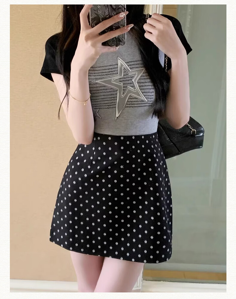 Borui Polka Dot Women's Skirt 2026 New Summer A-Line Sexy Bodycon Blazer Skirt Slim Fit Short Skirt 19