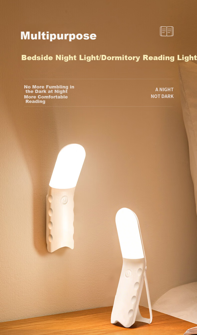 Jingqian Bedside Lamp Night Light Bedroom Sleep Nightlight Reading Desk Lamp Eye Protection Magnetic Wall-Mounted Dormitory Super Bright Study Light 1