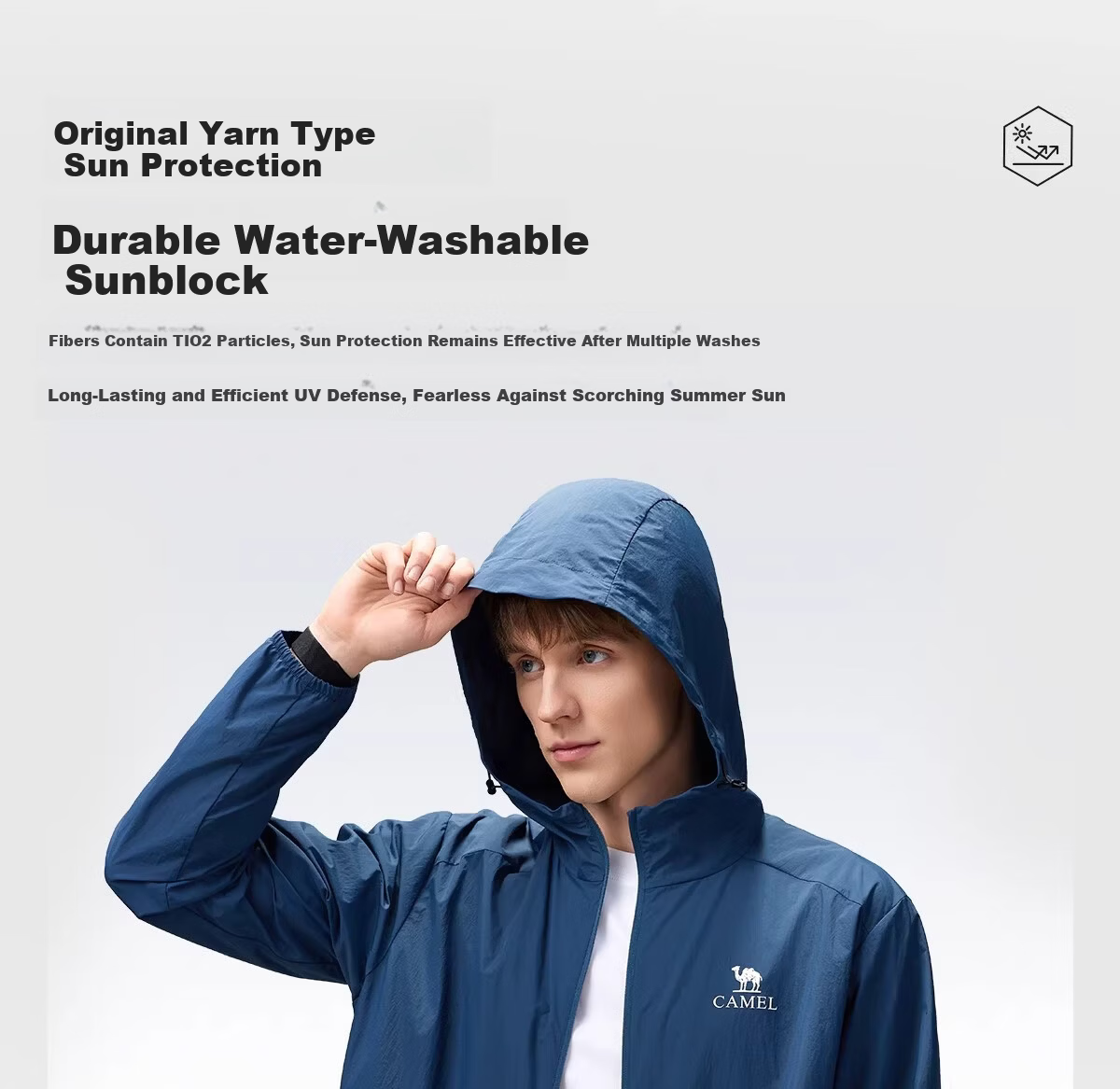 CAMEL Outdoor Original Yarn Sun Protection Jacket 2026 Spring Summer New Unisex UPF1000 Cooling Water-Repellent Sports Jacket O013 7