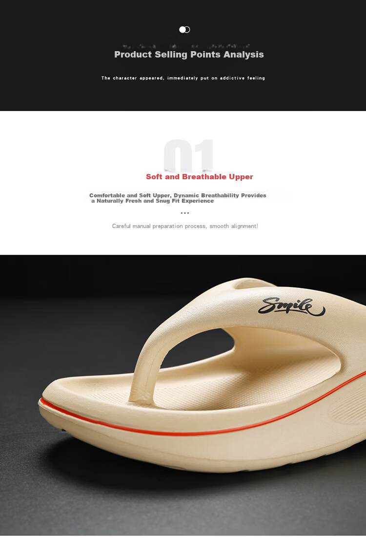 Senma Men's Flip Flops Summer Outdoor Soft Sole Cushioned Slippers Anti-Slip Odor-Resistant Thick Sole Beach Sandals 4