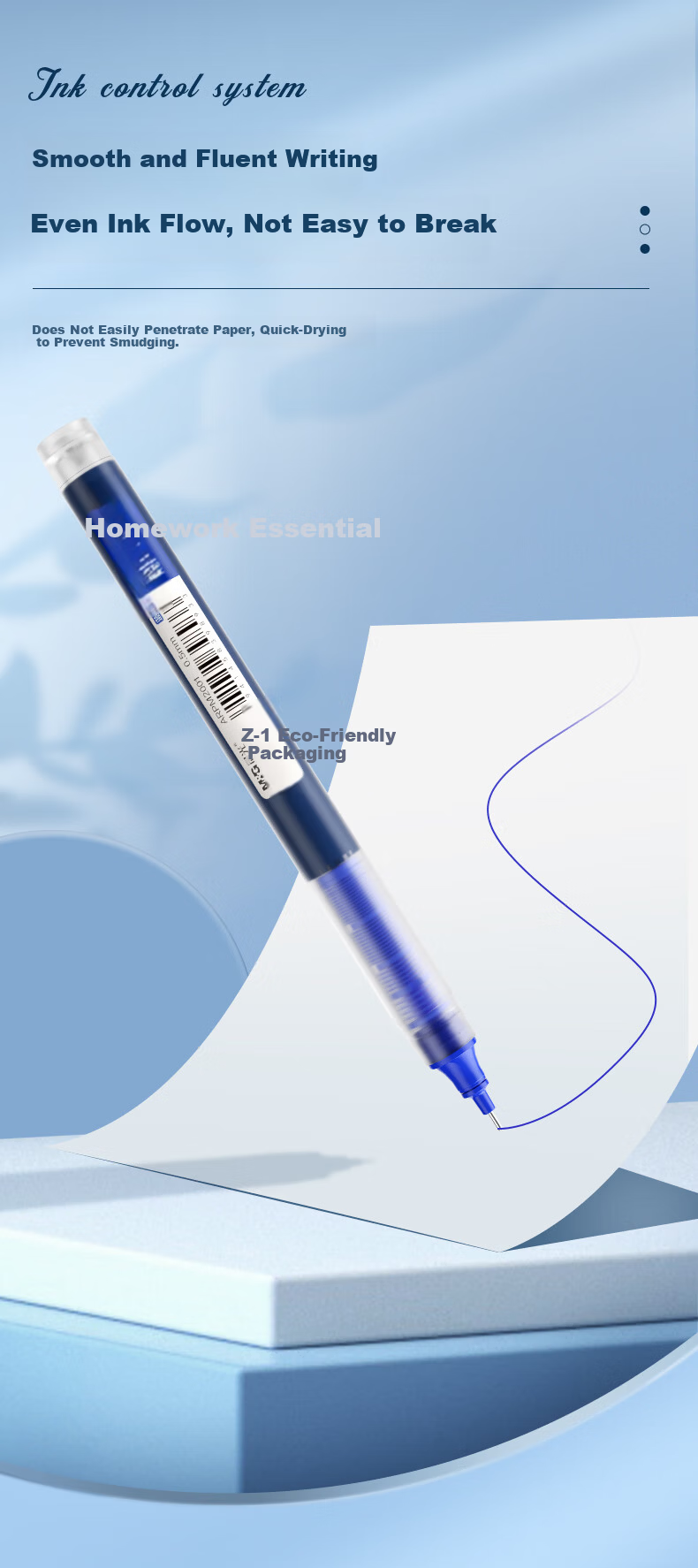 M&G 0.5mm Blue Quick-Dry Liquid Ink Gel Pen Ballpoint Full Needle Tube ARPM2001 12-Pack 3