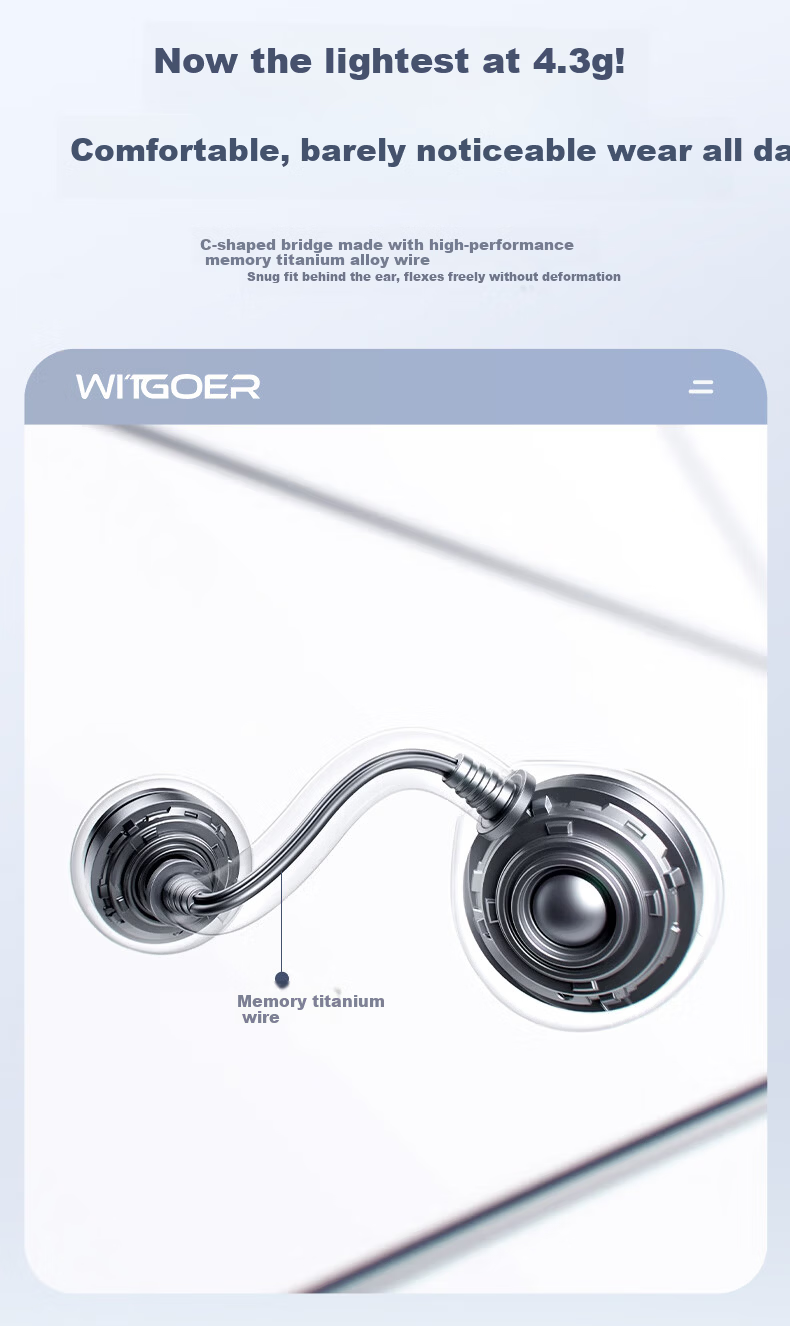 Zhiguozhe [2026 Latest Model - Berlin Sound] Bluetooth Clip-On Wireless Earphones, Non-In-Ear, Ear-Hook Design, Long Battery Life, Noise Cancelling, Sports Running Headset for Men and Women, Huaqiangb 19