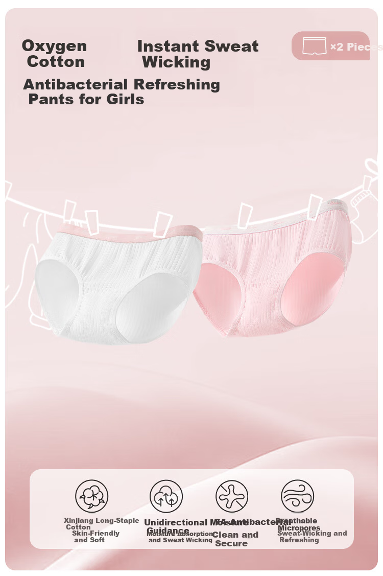 YEEHOO 7A Antibacterial Moisture-Wicking Unidirectional Teen Cotton Gusset Underwear for Adolescents 12-16 Years 1