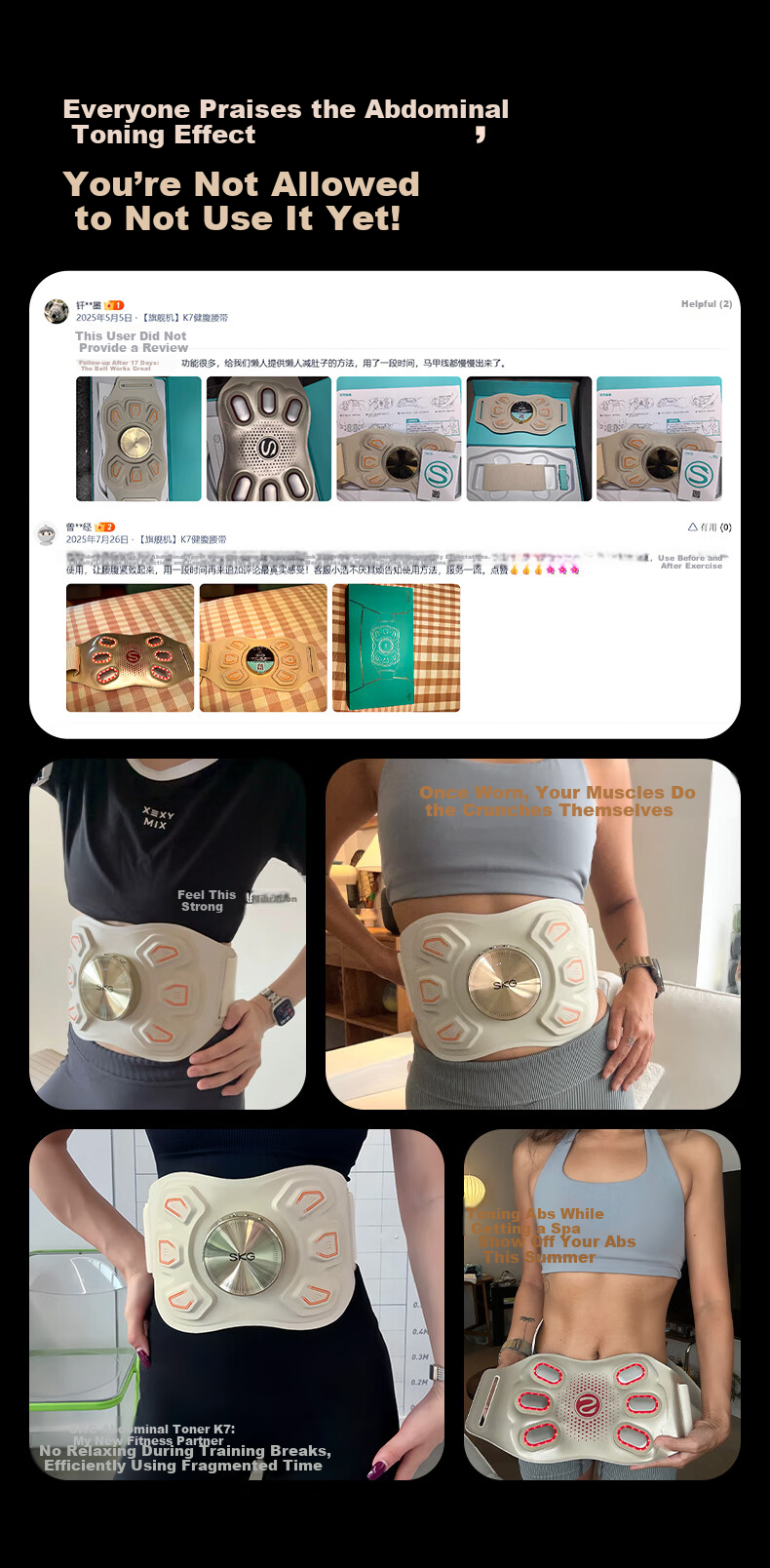 SKG K7 Upgraded Fat Shaker Waist and Abdomen Massager Slimming Belt Abdominal Muscle Stimulator Fat Burning Device 11