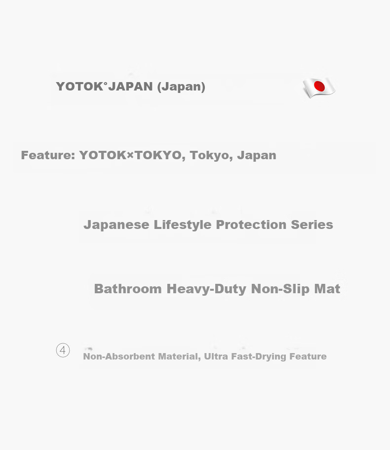 YOTOK Official Genuine Bathroom Non-Slip Mat Waterproof Anti-Slip Shower Mat for Toilet and Shower Room (Japan) 12