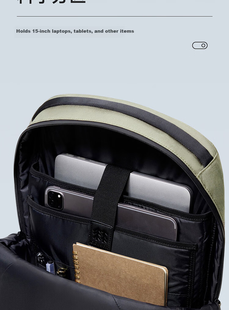 KOLON SPORT Commuter Business Backpack Water-Resistant Durable Multifunctional 21L Large Capacity 12