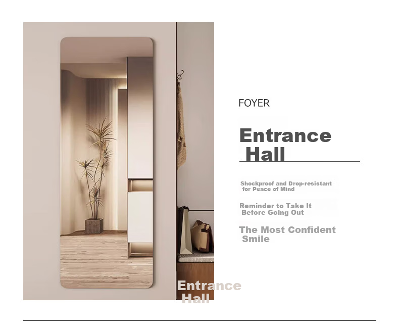Xiaojiangcai Acrylic Soft Mirror Wall Sticker Self-Adhesive Full-Length Dressing Mirror for Home Dormitory 30x80cm 13