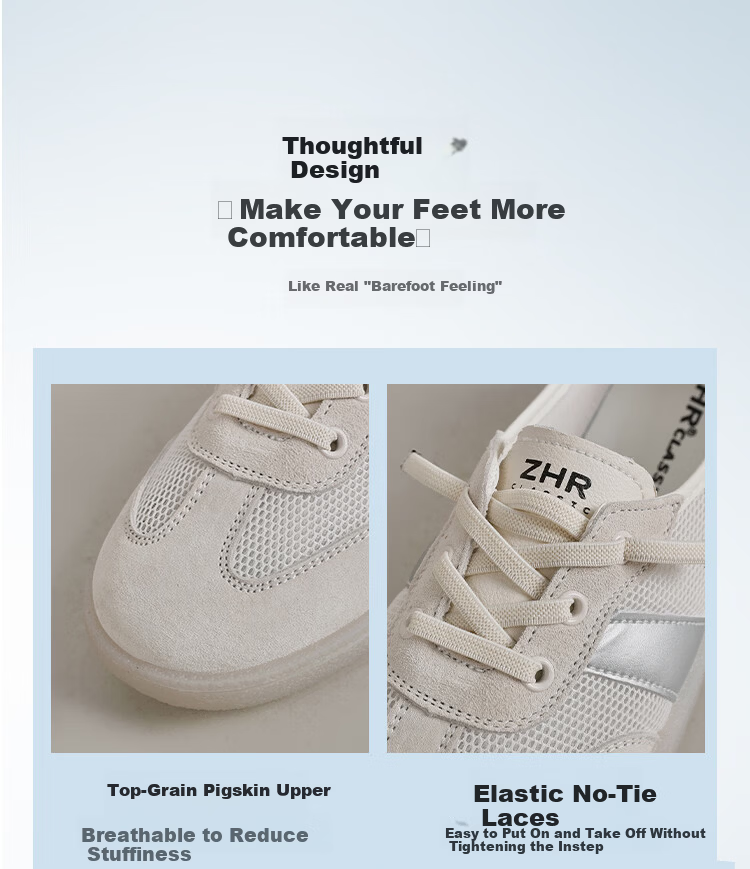 ZHR Women's White Sneakers, Summer 2026 Thin Style, Breathable Mesh Casual Sports Shoes for Women, A170E Beige Silver, Size 36 8