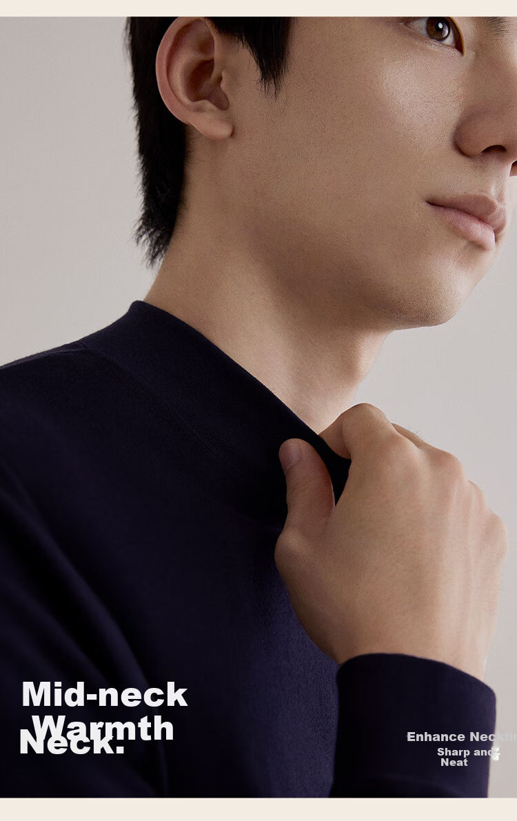 HLA Men’s Autumn Cotton Thermal Underwear Set 210g 10A Antibacterial Mite-Resistant Anti-Static Thin Warm Cotton Shirt and Pants 23