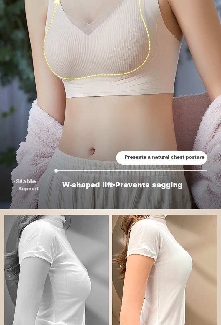 Urban Beauty Women's Lace Wireless Bra Large Cup Minimizing Shaping Bra Spring Summer New 8