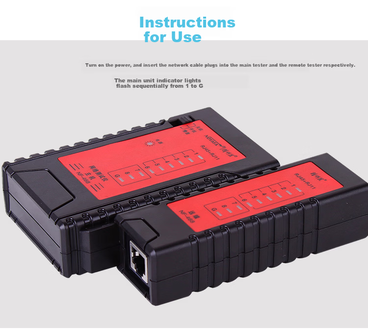 Smart Mouse NF-468 Network Tester Dual-Use Cable Tester for Network and Telephone Lines with 9V Battery Included 6