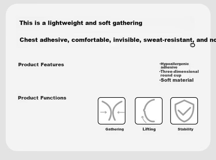 Ordifen Breast Pads for Women, Push-Up Lift, Anti-Sagging, Large Breasts, Seamless, Non-Slip, Invisible, Anti-Exposure, Nipple-Concealing, Wedding Dress Front-Closure Nipple Covers 1